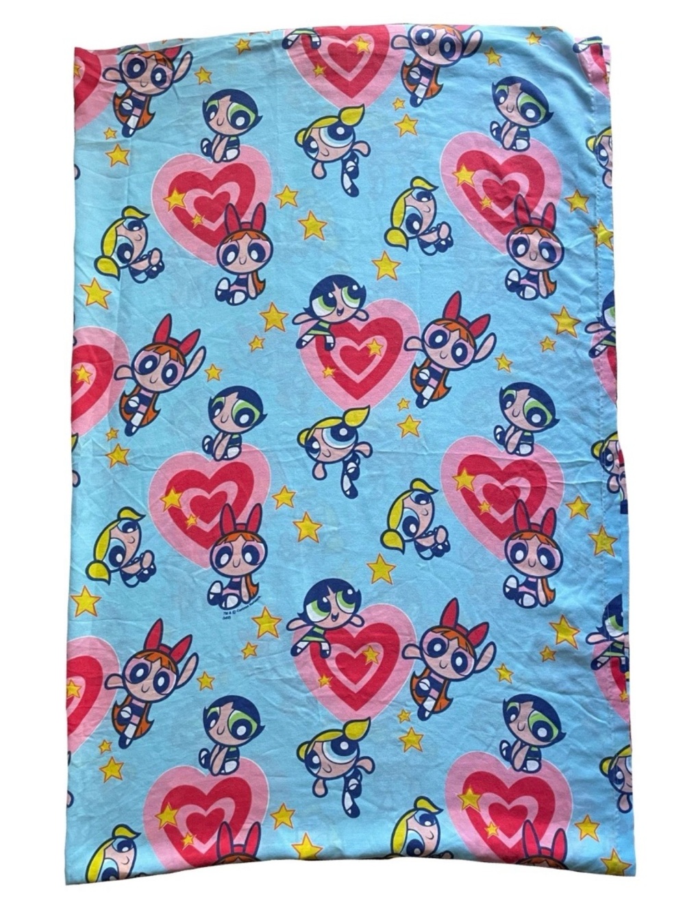 VTG Y2K Cartoon Network Powerpuff Girls Twin Flat Sheet Bubbles Buttercup Hero